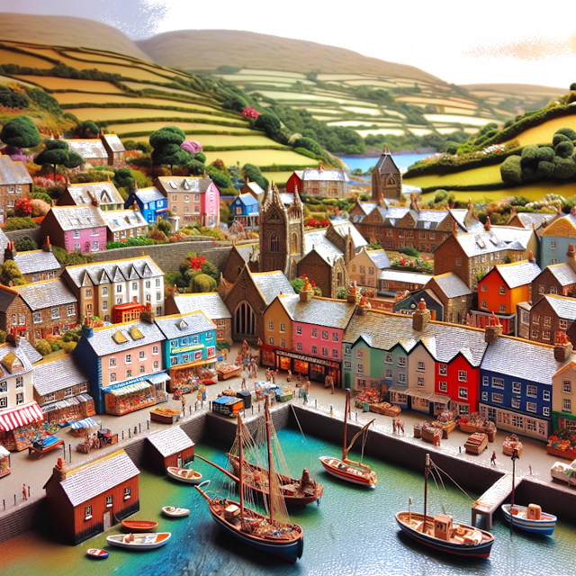 Create an image of intricate miniature model scene that encapsulates the vibrant essence and unique characteristics of Country Bay Area, styled to echo the fascinating detail and whimsy of Miniatur World.