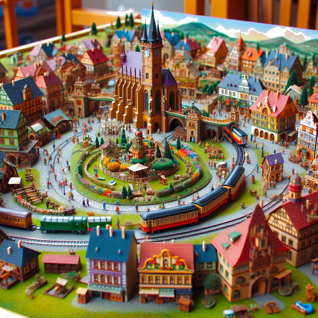 Create an image of intricate miniature model scene that encapsulates the vibrant essence and unique characteristics of Country Teplice, styled to echo the fascinating detail and whimsy of Miniatur World.