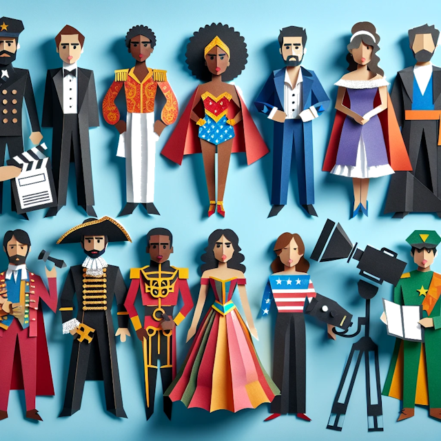 Create a paper craft image representing the profession: Actor.