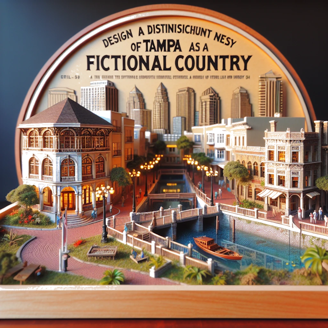 Create an image of intricate miniature model scene that encapsulates the vibrant essence and unique characteristics of Country Tampa, styled to echo the fascinating detail and whimsy of Miniatur World.