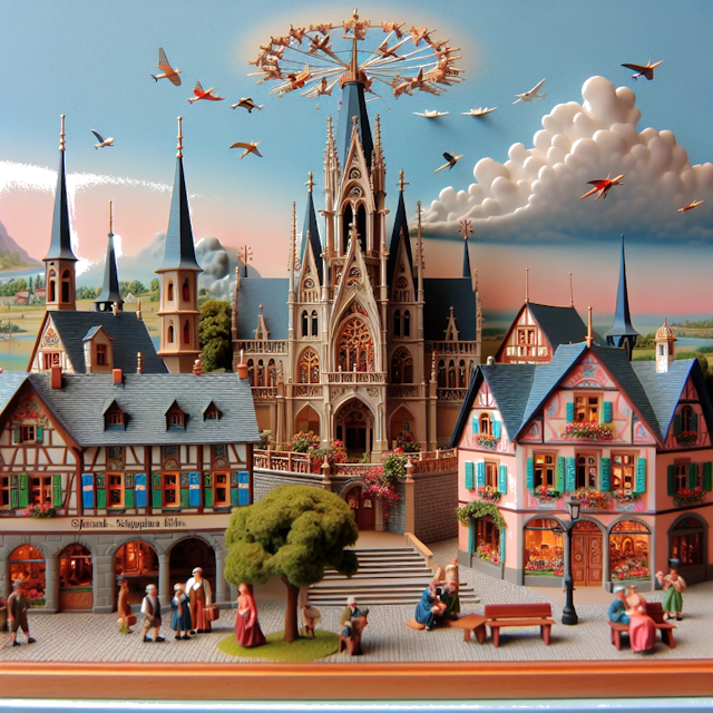 Create an image of intricate miniature model scene that encapsulates the vibrant essence and unique characteristics of Country Hanover, styled to echo the fascinating detail and whimsy of Miniatur World.