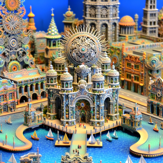 Create an image of intricate miniature model scene that encapsulates the vibrant essence and unique characteristics of City Irvine, in country Californië styled to echo the fascinating detail and whimsy of Miniatur World.