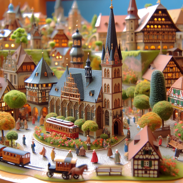 Create an image of intricate miniature model scene that encapsulates the vibrant essence and unique characteristics of Country Duitsland, styled to echo the fascinating detail and whimsy of Miniatur World.