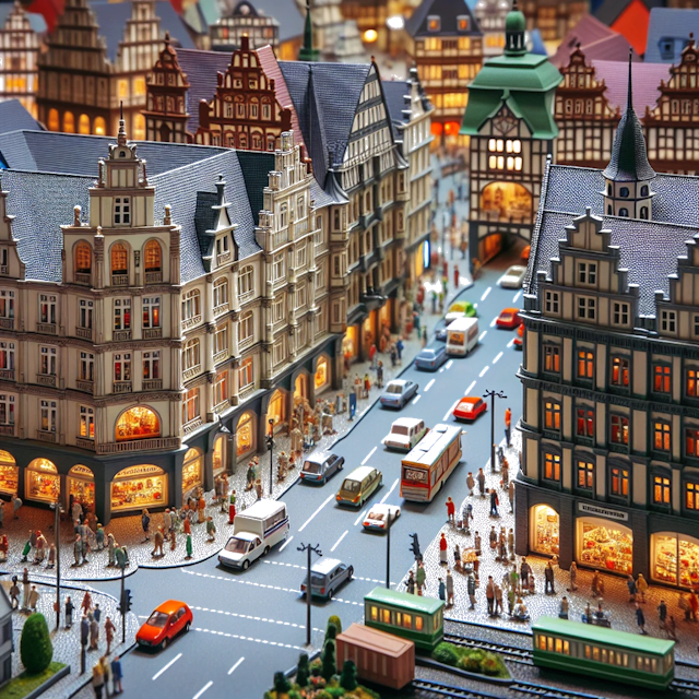 Create an image of intricate miniature model scene that encapsulates the vibrant essence and unique characteristics of City Allemagne, in country Hanovre styled to echo the fascinating detail and whimsy of Miniatur World.