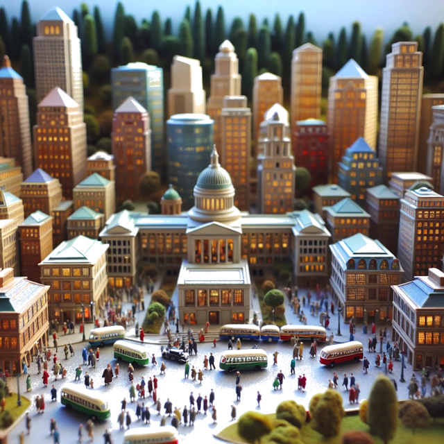 Create an image of intricate miniature model scene that encapsulates the vibrant essence and unique characteristics of City Washington, in country Verenigde Staten styled to echo the fascinating detail and whimsy of Miniatur World.