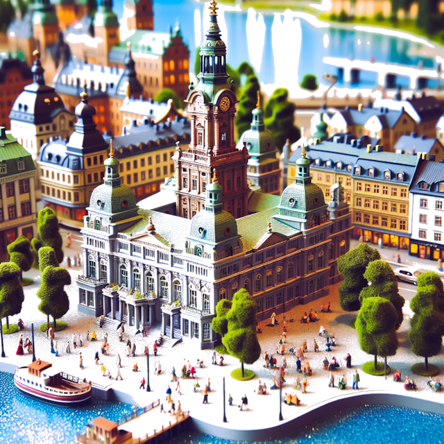 Create an image of intricate miniature model scene that encapsulates the vibrant essence and unique characteristics of City Gothenburg, in country Sweden styled to echo the fascinating detail and whimsy of Miniatur World.