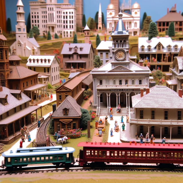 Create an image of intricate miniature model scene that encapsulates the vibrant essence and unique characteristics of Country Ohio, styled to echo the fascinating detail and whimsy of Miniatur World.
