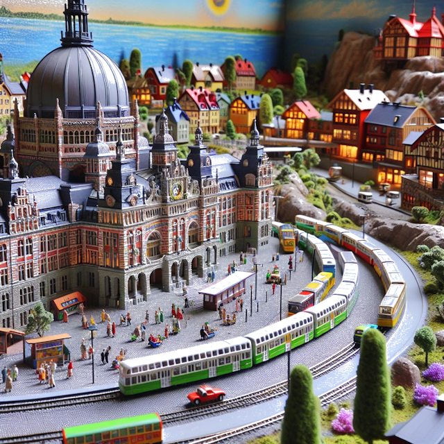 Create an image of intricate miniature model scene that encapsulates the vibrant essence and unique characteristics of City Göteborg, in country Suède styled to echo the fascinating detail and whimsy of Miniatur World.