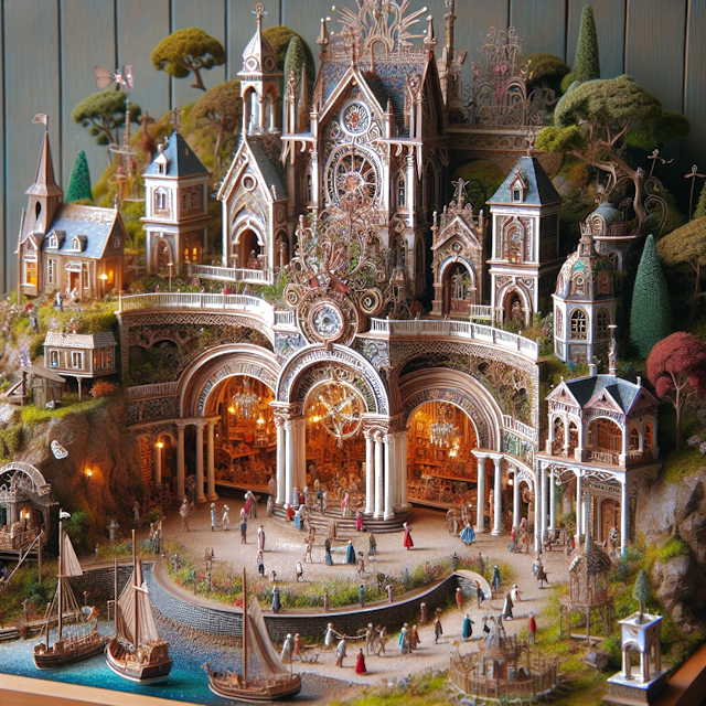 Create an image of intricate miniature model scene that encapsulates the vibrant essence and unique characteristics of Country Virginie, styled to echo the fascinating detail and whimsy of Miniatur World.