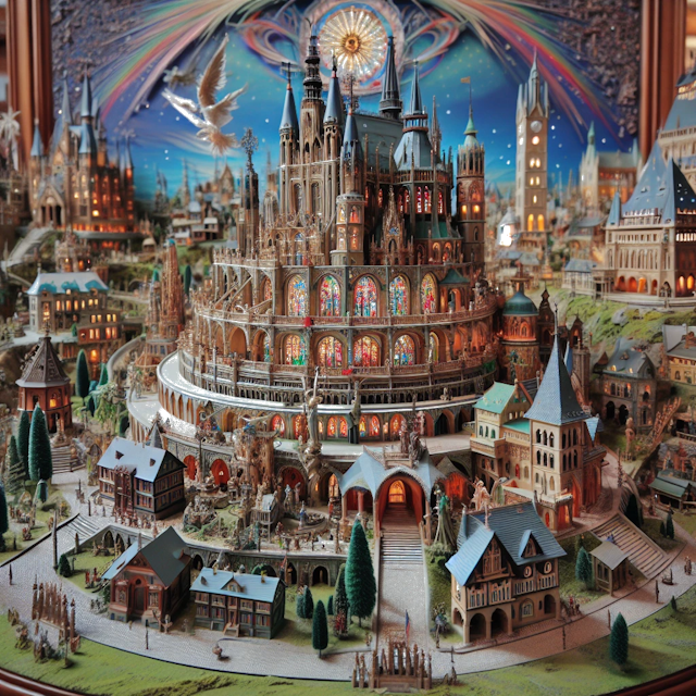 Create an image of intricate miniature model scene that encapsulates the vibrant essence and unique characteristics of Country Neufundland, styled to echo the fascinating detail and whimsy of Miniatur World.