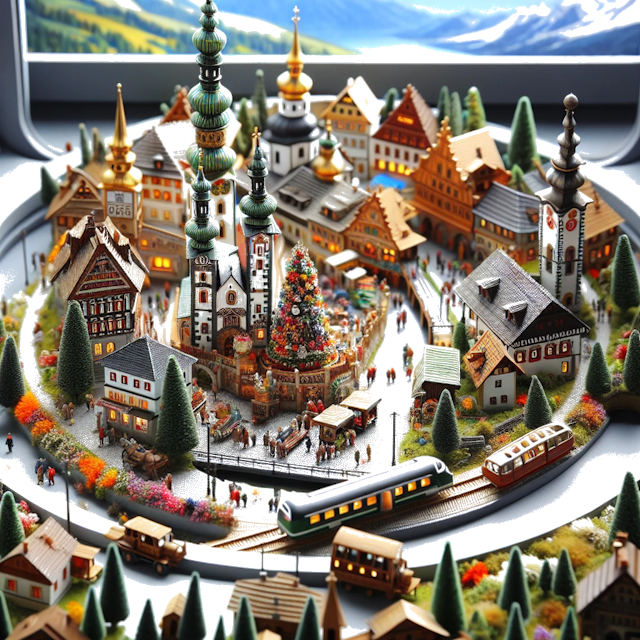 Create an image of intricate miniature model scene that encapsulates the vibrant essence and unique characteristics of Country Slovaquie, styled to echo the fascinating detail and whimsy of Miniatur World.