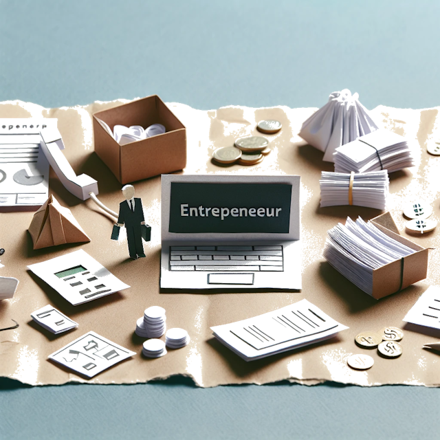 Create a paper craft image representing the profession: Empreendedor.