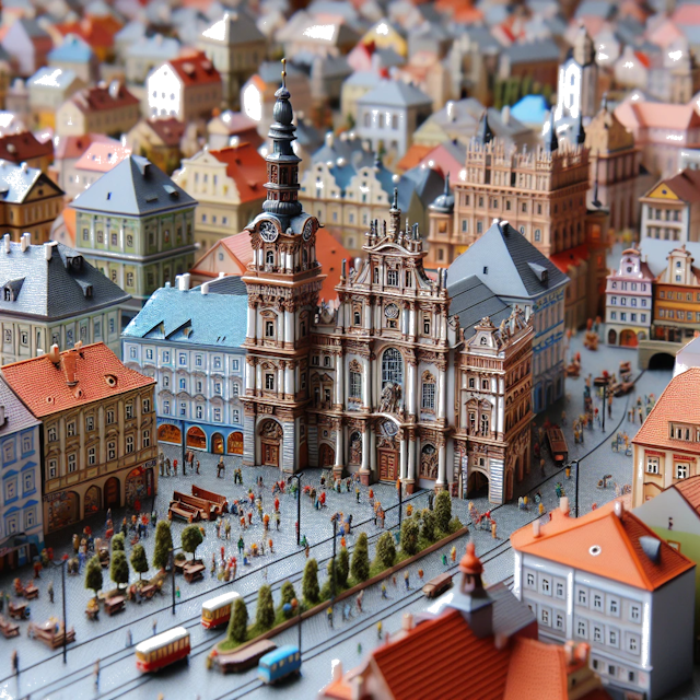 Create an image of intricate miniature model scene that encapsulates the vibrant essence and unique characteristics of City Czech Republic, in country Teplice styled to echo the fascinating detail and whimsy of Miniatur World.