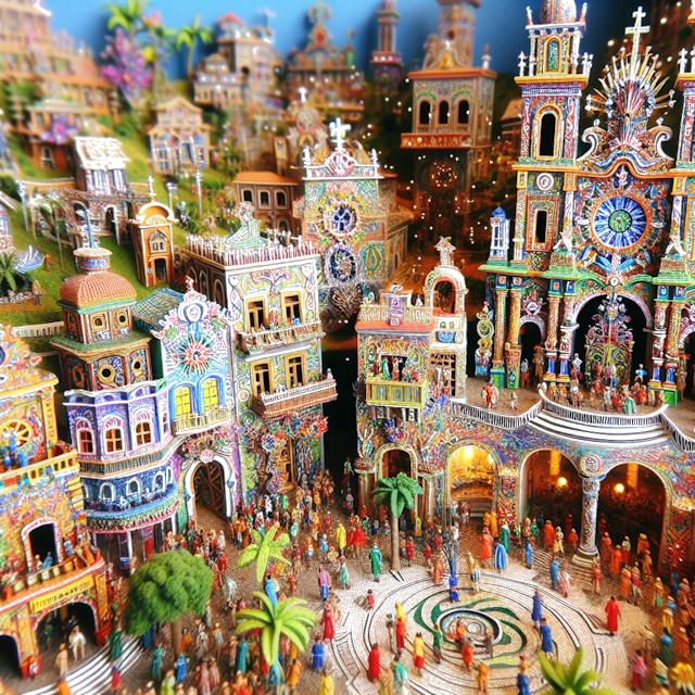 Create an image of intricate miniature model scene that encapsulates the vibrant essence and unique characteristics of City Brazilië, in country Verenigde Staten styled to echo the fascinating detail and whimsy of Miniatur World.