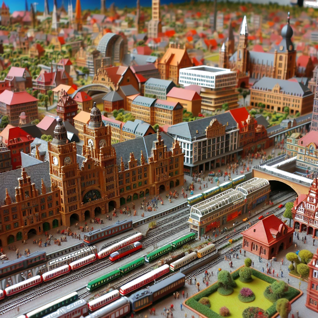 Create an image of intricate miniature model scene that encapsulates the vibrant essence and unique characteristics of City Alemanha, in country Berlim styled to echo the fascinating detail and whimsy of Miniatur World.