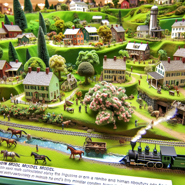 Create an image of intricate miniature model scene that encapsulates the vibrant essence and unique characteristics of Country Pennsylvanie, styled to echo the fascinating detail and whimsy of Miniatur World.