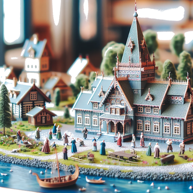 Create an image of intricate miniature model scene that encapsulates the vibrant essence and unique characteristics of Country Svezia, styled to echo the fascinating detail and whimsy of Miniatur World.