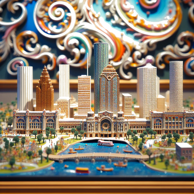 Create an image of intricate miniature model scene that encapsulates the vibrant essence and unique characteristics of City Houston, in country Texas styled to echo the fascinating detail and whimsy of Miniatur World.