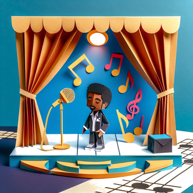 Create a paper craft image representing the profession: Singer.