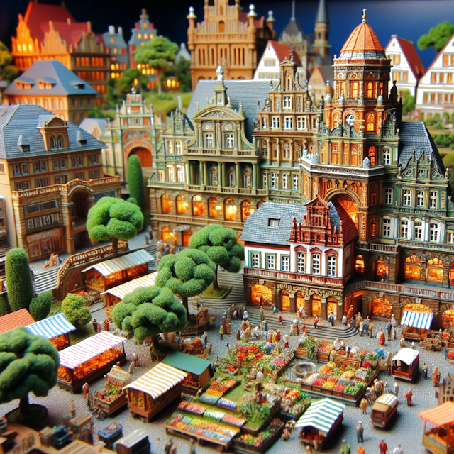 Create an image of intricate miniature model scene that encapsulates the vibrant essence and unique characteristics of Country Alemania Occidental, styled to echo the fascinating detail and whimsy of Miniatur World.