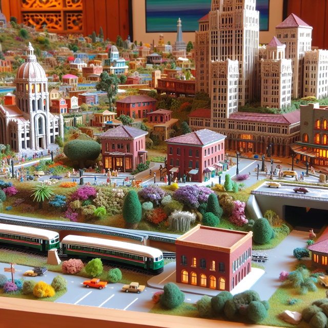 Create an image of intricate miniature model scene that encapsulates the vibrant essence and unique characteristics of City Tupelo, in country Mississippi styled to echo the fascinating detail and whimsy of Miniatur World.
