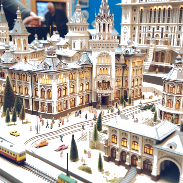 Create an image of intricate miniature model scene that encapsulates the vibrant essence and unique characteristics of City Saratov, in country Russisk SFSR styled to echo the fascinating detail and whimsy of Miniatur World.