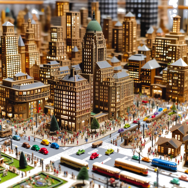 Create an image of intricate miniature model scene that encapsulates the vibrant essence and unique characteristics of City Verenigde Staten, in country Washington D.C. styled to echo the fascinating detail and whimsy of Miniatur World.