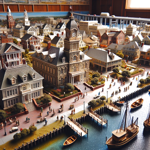 Create an image of intricate miniature model scene that encapsulates the vibrant essence and unique characteristics of City Wilmington, in country Carolina del Norte styled to echo the fascinating detail and whimsy of Miniatur World.