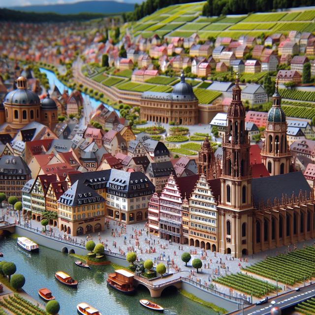 Create an image of intricate miniature model scene that encapsulates the vibrant essence and unique characteristics of Country Stuttgart, styled to echo the fascinating detail and whimsy of Miniatur World.