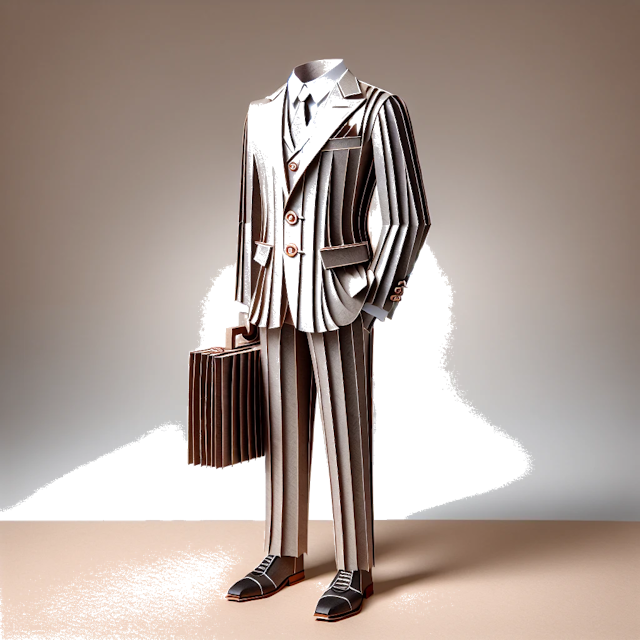 Create a paper craft image representing the profession: Homme d'affaires.
