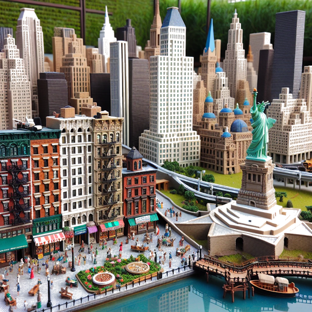 Create an image of intricate miniature model scene that encapsulates the vibrant essence and unique characteristics of Country New York, styled to echo the fascinating detail and whimsy of Miniatur World.