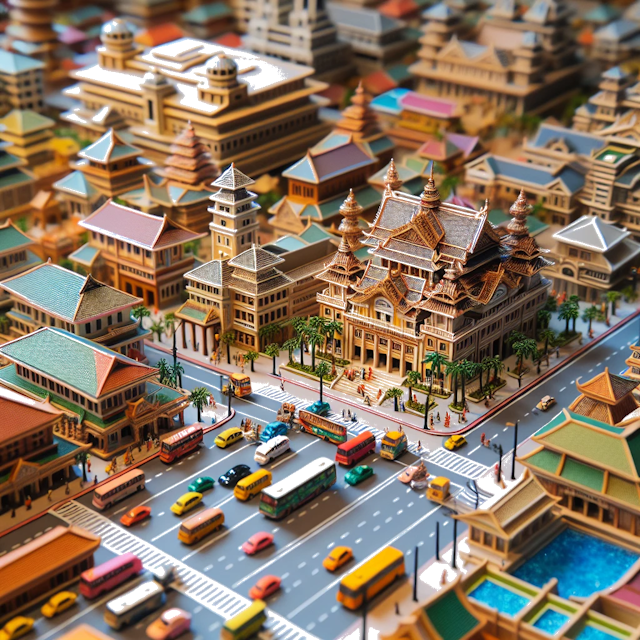 Create an image of intricate miniature model scene that encapsulates the vibrant essence and unique characteristics of City United States, in country Boynton Beach styled to echo the fascinating detail and whimsy of Miniatur World.