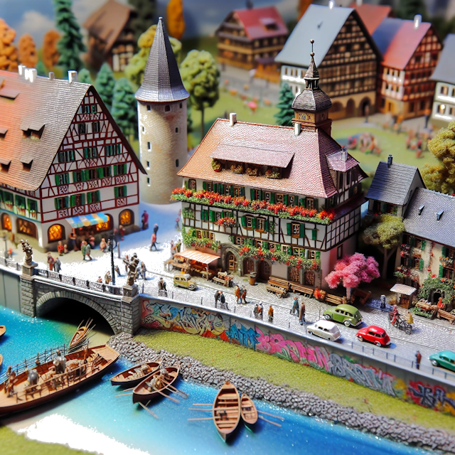 Create an image of intricate miniature model scene that encapsulates the vibrant essence and unique characteristics of Country Allemagne, styled to echo the fascinating detail and whimsy of Miniatur World.