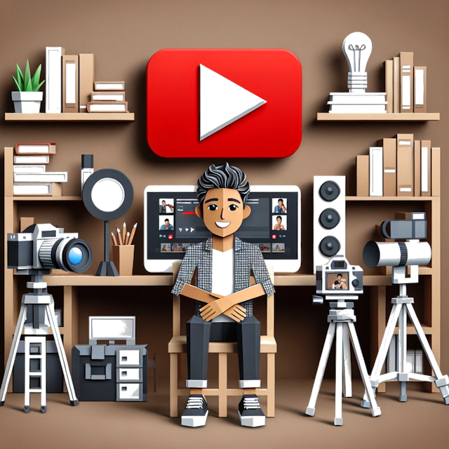 Create a paper craft image representing the profession: YouTubeur.