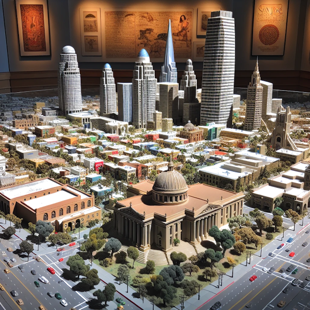 Create an image of intricate miniature model scene that encapsulates the vibrant essence and unique characteristics of City San Jose, in country Californië styled to echo the fascinating detail and whimsy of Miniatur World.