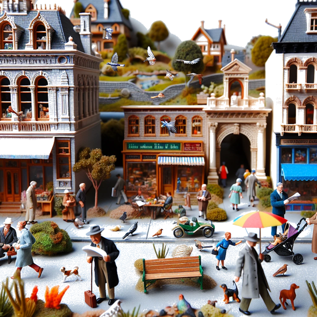 Create an image of intricate miniature model scene that encapsulates the vibrant essence and unique characteristics of City Comté de Monmouth, in country New Jersey styled to echo the fascinating detail and whimsy of Miniatur World.