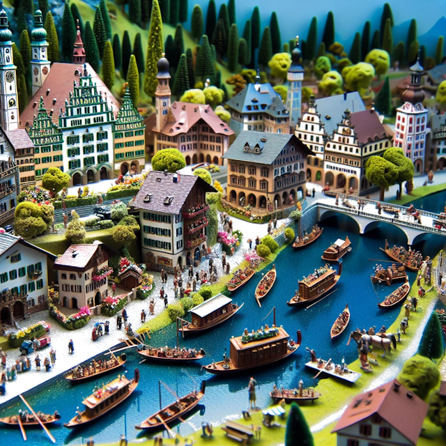 Create an image of intricate miniature model scene that encapsulates the vibrant essence and unique characteristics of Country Bayern, styled to echo the fascinating detail and whimsy of Miniatur World.