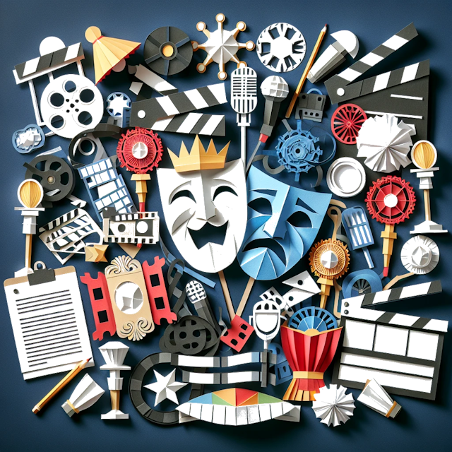 Create a paper craft image representing the profession: Schauspieler.