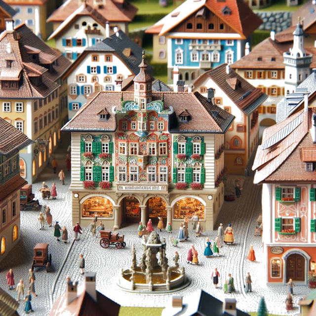 Create an image of intricate miniature model scene that encapsulates the vibrant essence and unique characteristics of City Salzburg, in country Austria styled to echo the fascinating detail and whimsy of Miniatur World.