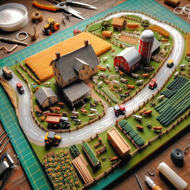 Create an image of intricate miniature model scene that encapsulates the vibrant essence and unique characteristics of Country Stati Uniti, styled to echo the fascinating detail and whimsy of Miniatur World.