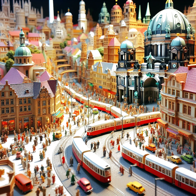 Create an image of intricate miniature model scene that encapsulates the vibrant essence and unique characteristics of Country Berlín, styled to echo the fascinating detail and whimsy of Miniatur World.
