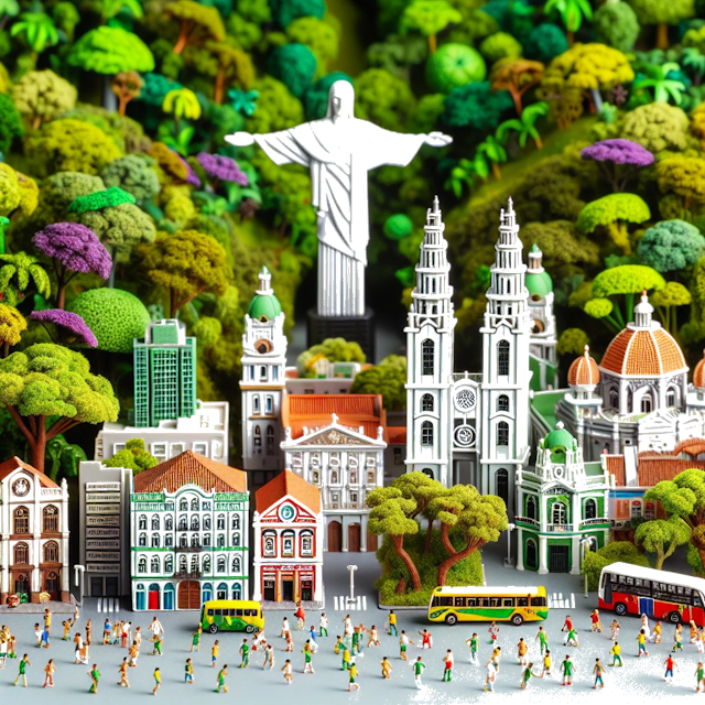 Create an image of intricate miniature model scene that encapsulates the vibrant essence and unique characteristics of Country Brasile, styled to echo the fascinating detail and whimsy of Miniatur World.