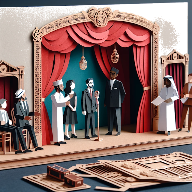 Create a paper craft image representing the profession: Acteur.