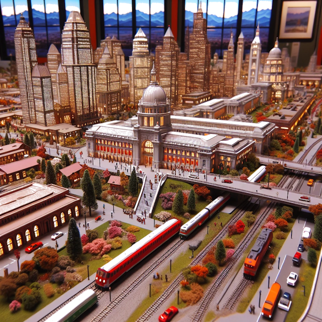 Create an image of intricate miniature model scene that encapsulates the vibrant essence and unique characteristics of City Washington, in country Vereinigte Staaten styled to echo the fascinating detail and whimsy of Miniatur World.