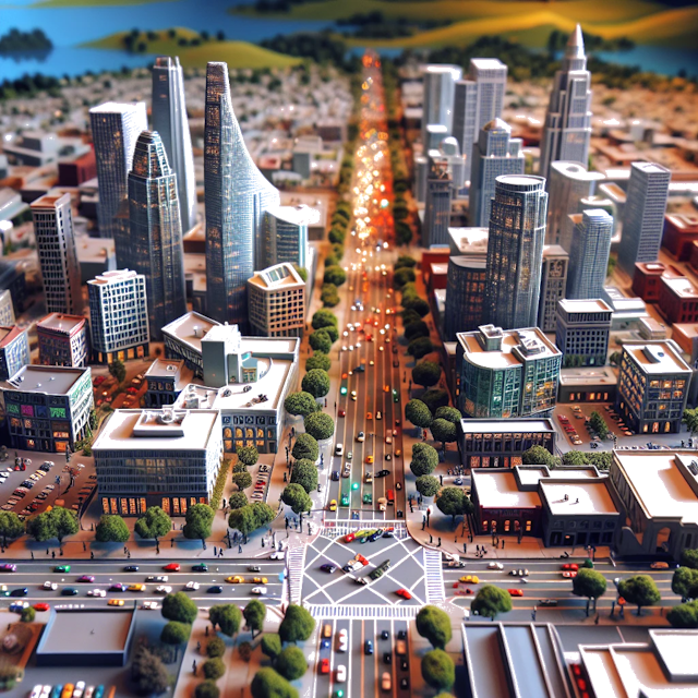 Create an image of intricate miniature model scene that encapsulates the vibrant essence and unique characteristics of City San Jose, in country Califórnia styled to echo the fascinating detail and whimsy of Miniatur World.