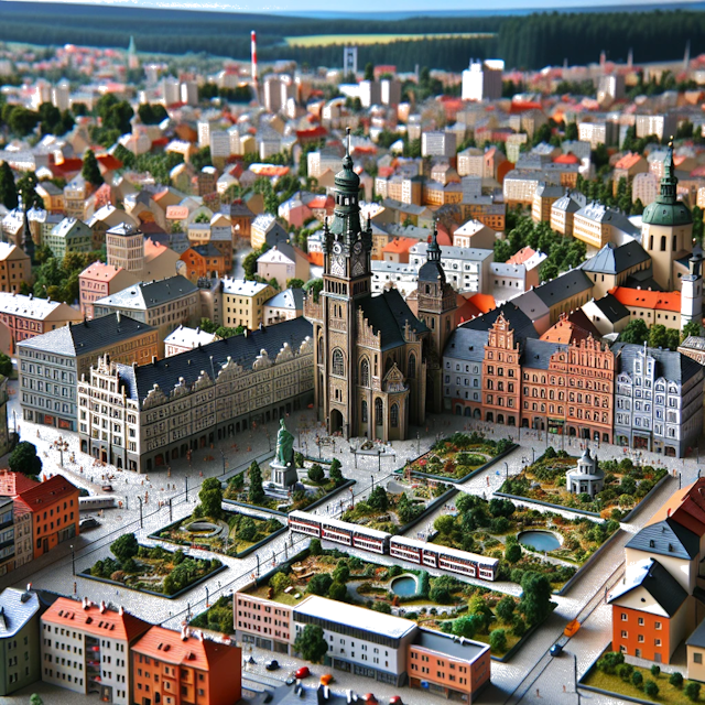 Create an image of intricate miniature model scene that encapsulates the vibrant essence and unique characteristics of City República Checa, in country Teplice styled to echo the fascinating detail and whimsy of Miniatur World.