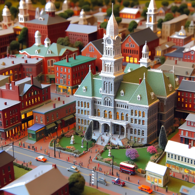 Create an image of intricate miniature model scene that encapsulates the vibrant essence and unique characteristics of City New Britain, in country Connecticut styled to echo the fascinating detail and whimsy of Miniatur World.