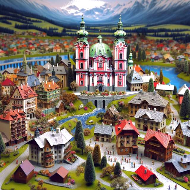 Create an image of intricate miniature model scene that encapsulates the vibrant essence and unique characteristics of Country Slovakia, styled to echo the fascinating detail and whimsy of Miniatur World.
