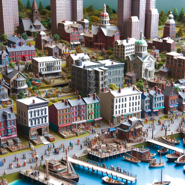 Create an image of intricate miniature model scene that encapsulates the vibrant essence and unique characteristics of Country New Jersey, styled to echo the fascinating detail and whimsy of Miniatur World.