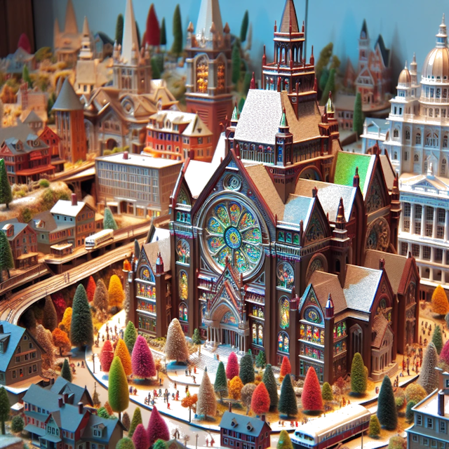 Create an image of intricate miniature model scene that encapsulates the vibrant essence and unique characteristics of City Massachusetts, in country États-Unis styled to echo the fascinating detail and whimsy of Miniatur World.